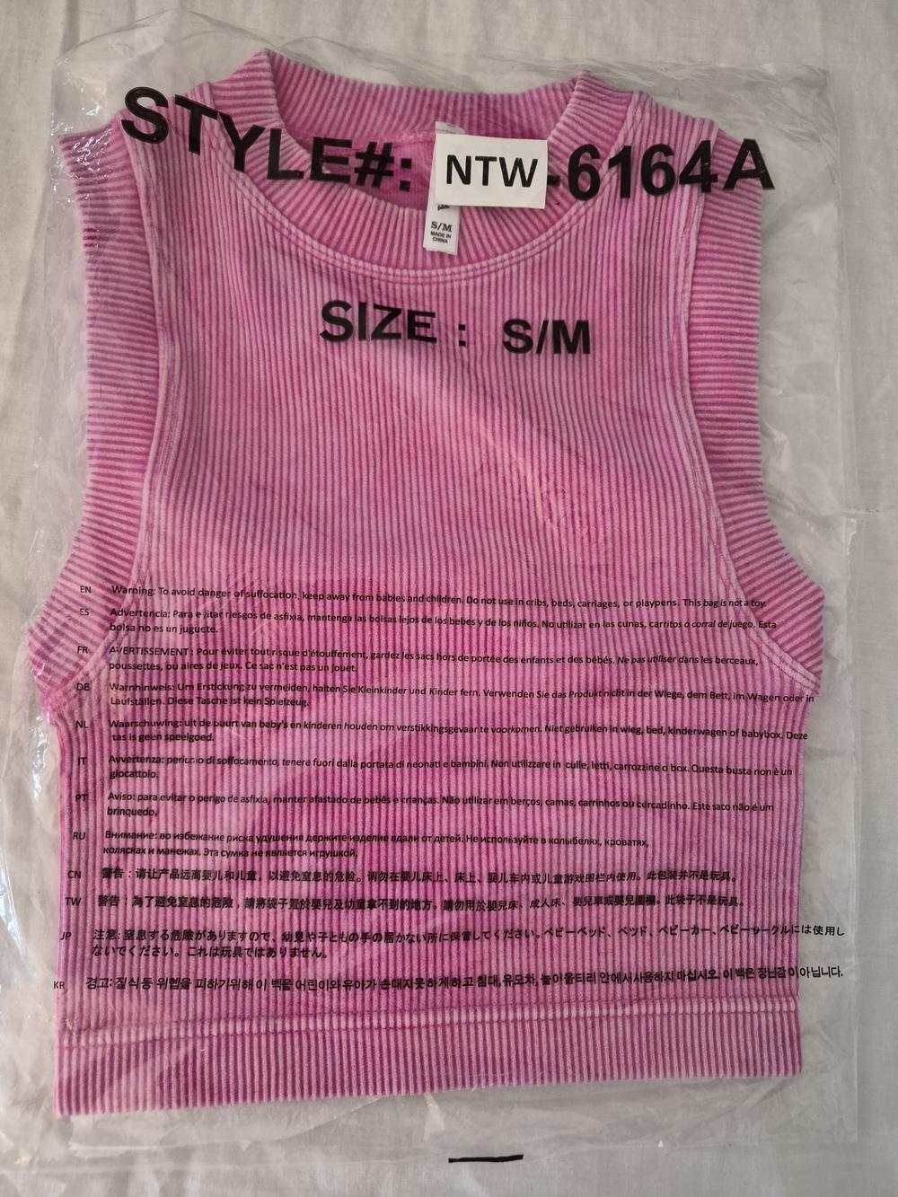 NEW Zenana Pink Ribbed Crop Tank Top - Sleeveless S/M